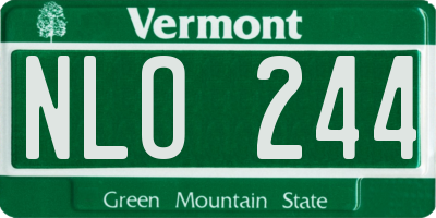 VT license plate NLO244
