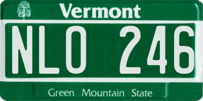 VT license plate NLO246