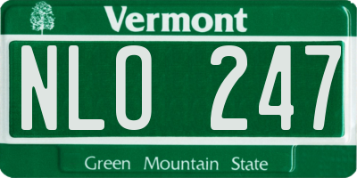 VT license plate NLO247