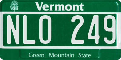 VT license plate NLO249