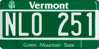 VT license plate NLO251