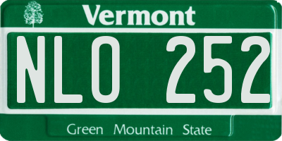 VT license plate NLO252