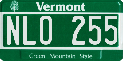 VT license plate NLO255