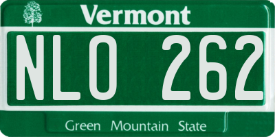VT license plate NLO262
