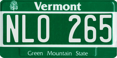 VT license plate NLO265