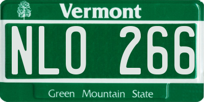 VT license plate NLO266