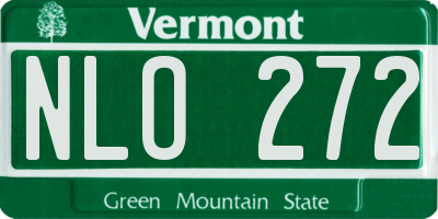 VT license plate NLO272