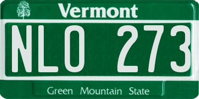 VT license plate NLO273