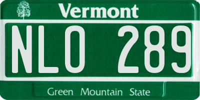 VT license plate NLO289