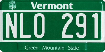 VT license plate NLO291