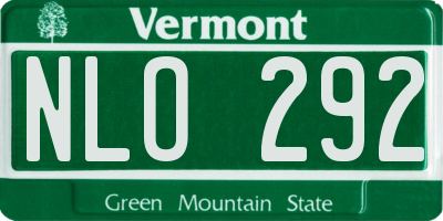VT license plate NLO292
