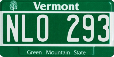 VT license plate NLO293