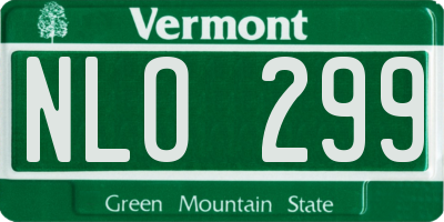 VT license plate NLO299