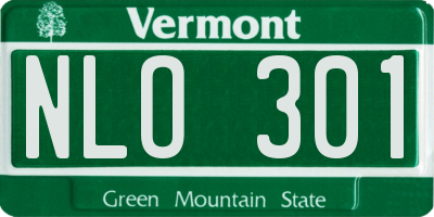 VT license plate NLO301