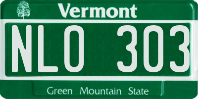 VT license plate NLO303