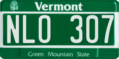 VT license plate NLO307