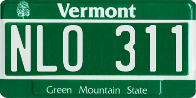 VT license plate NLO311