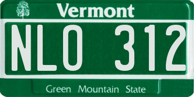 VT license plate NLO312