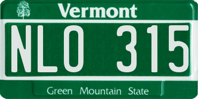 VT license plate NLO315