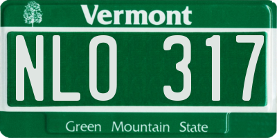 VT license plate NLO317