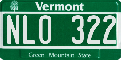 VT license plate NLO322
