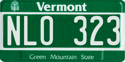 VT license plate NLO323