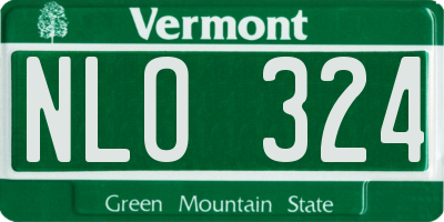 VT license plate NLO324