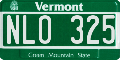 VT license plate NLO325