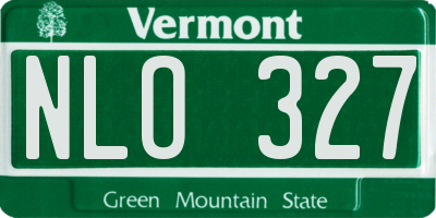 VT license plate NLO327