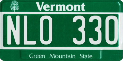 VT license plate NLO330
