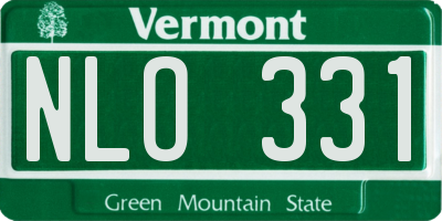 VT license plate NLO331