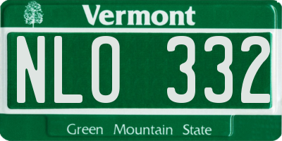 VT license plate NLO332