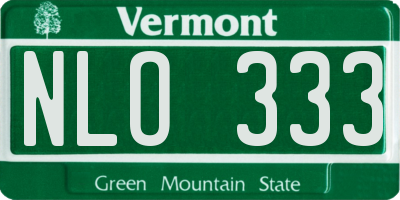 VT license plate NLO333