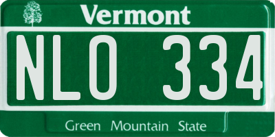 VT license plate NLO334