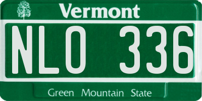 VT license plate NLO336