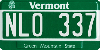 VT license plate NLO337