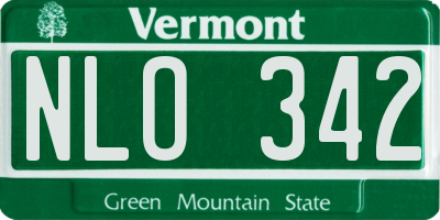 VT license plate NLO342