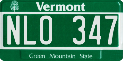 VT license plate NLO347