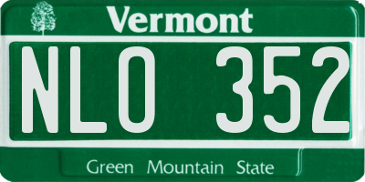 VT license plate NLO352