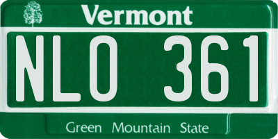VT license plate NLO361