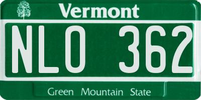 VT license plate NLO362