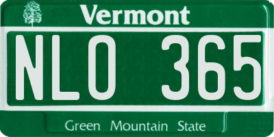 VT license plate NLO365