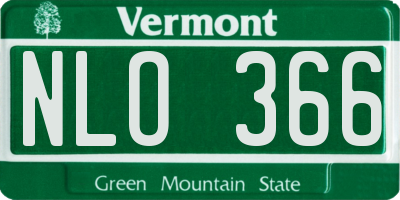VT license plate NLO366