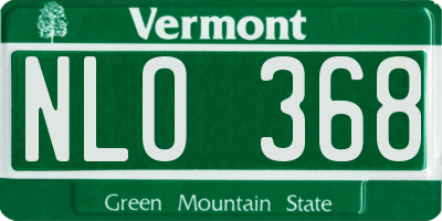 VT license plate NLO368