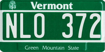 VT license plate NLO372