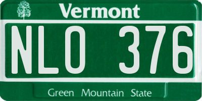 VT license plate NLO376