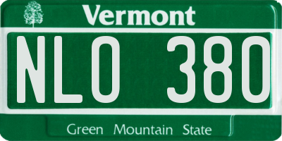 VT license plate NLO380