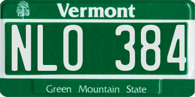 VT license plate NLO384
