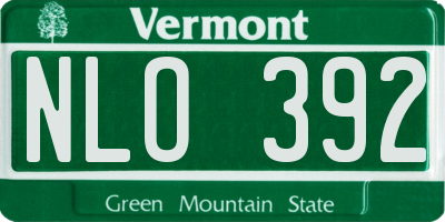 VT license plate NLO392