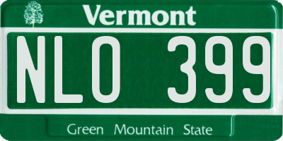 VT license plate NLO399
